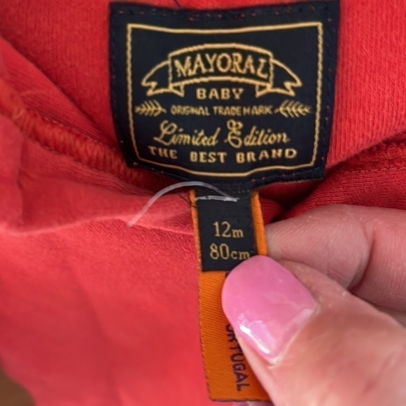 Mayoral Baby Boy’s rust colored long sleeved polo size 12 months EUC - Picture 3 of 5